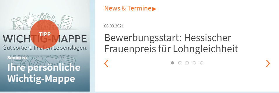 Screenshot von den News